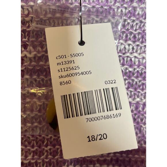 Lane Bryant NEW Plus Size 18-20 Lavender White Button Chunky Knit Cardigan - Picture 8 of 11